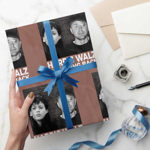 Harris Walz Wrapping Paper Roll Vintage We Are Not Going Back TS10 Mocha Print Your Wear