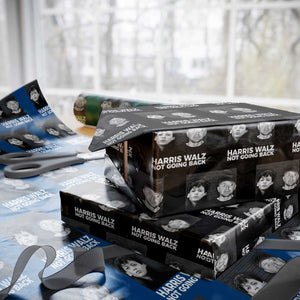 Harris Walz Wrapping Paper Roll Vintage We Are Not Going Back TS10 Black Print Your Wear