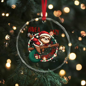 Have A Lazy Xmas Crystal Glass Ornament Cute Xmas Sloth TS12 Print Your Wear