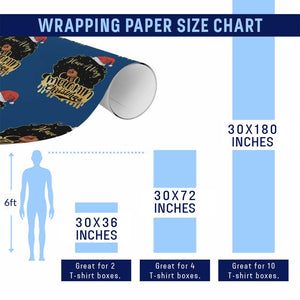 Have A Melanin Christmas African American Santa Girl Xmas Wrapping Paper Roll TS11 Print Your Wear
