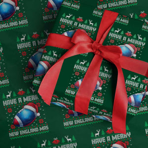Have A Merry NE Mas Wrapping Paper Roll Funny Football Fan Ugly Christmas Gift TS12 Green Print Your Wear