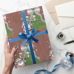 Have A Trans Tastic Christmas Wrapping Paper Roll Transgender Pride TS12 Mocha Print Your Wear