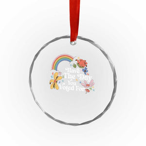 Have The Day You Voted For Crystal Glass Ornament Retro Rainbow - Print Your Wear