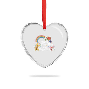 Have The Day You Voted For Heart Crystal Glass Ornament Retro Rainbow - Print Your Wear