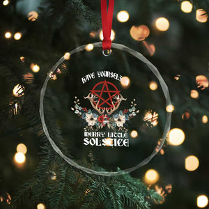 Have Yourself A Merry Little Solstice Crystal Glass Ornament Yule Pagan Xmas Pentagram TS11 Print Your Wear