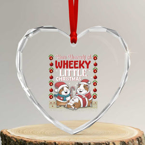 Have Yourself A Wheeky Little Christmas Heart Crystal Glass Ornament Funny Guinea Pig Lover TS12 Transparent Glass 3'' Heart Print Your Wear