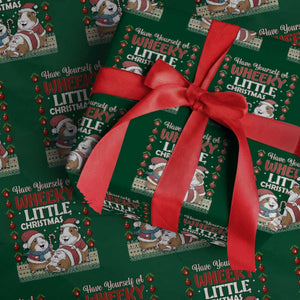 Have Yourself A Wheeky Little Christmas Wrapping Paper Roll Funny Guinea Pig Lover TS12 Green Print Your Wear