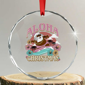 Hawaii Crystal Glass Ornament Retro African American Surfing Santa With Tattoos Aloha Christmas TS10 Transparent Glass 3'' Circle Print Your Wear