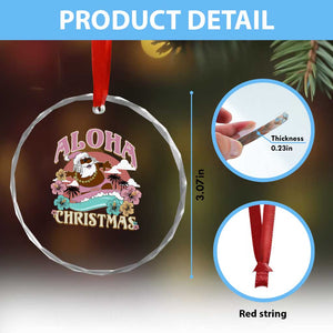 Hawaii Crystal Glass Ornament Retro African American Surfing Santa With Tattoos Aloha Christmas TS10 Print Your Wear