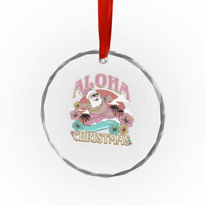 Hawaii Crystal Glass Ornament Surfing Santa With Tattoos Aloha Christmas TS10 Print Your Wear
