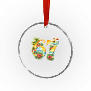 Hawaii Six Seven Crystal Glass Ornament Tropical Hibiscus Vacation Graphic TS12 Print Your Wear