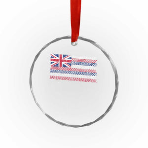 Hawaiian Tribal Flag State of Hawaii Crystal Glass Ornament TS11 Print Your Wear