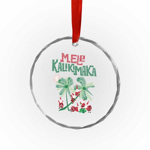 Hawaiian Xmas Crystal Glass Ornament Mele Kalikimaka Santa Climb Palm Tree TS09 Print Your Wear