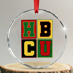HBCU Block Letter Pride Graphic Crystal Glass Ornament College Support Statement Black Excellence TS02 Transparent Glass 3'' Circle Print Your Wear