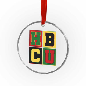 HBCU Block Letter Pride Graphic Crystal Glass Ornament College Support Statement Black Excellence TS02 Print Your Wear