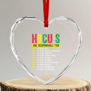 HBCUs Are Responsible For Black Excellence Heart Crystal Glass Ornament Powerful Education Impact Statistics Pride TS02 Transparent Glass 3'' Heart Print Your Wear