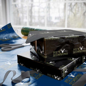 He Is Hunting Wrapping Paper Roll Camo Deer Hunters Girlfriend Wife Hunting Season TS10 Black Print Your Wear