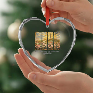 He Is Not Here He Is Risen Heart Crystal Glass Ornament Christian Easter Bible Verse TS14 Print Your Wear