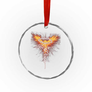 He Is Risen Crystal Glass Ornament Jesus Resurrection Easter Christian Cross Phoenix Rising TS10 Print Your Wear
