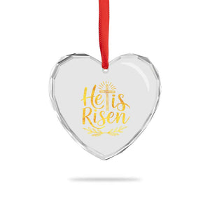 He Is Risen Heart Crystal Glass Ornament Jesus Easter Religious Christians TS10 Print Your Wear