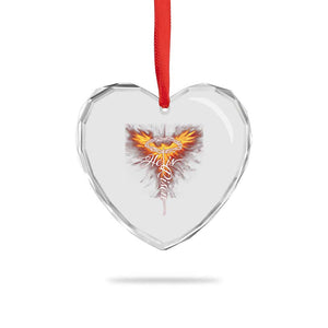 He Is Risen Heart Crystal Glass Ornament Jesus Resurrection Easter Christian Cross Phoenix Rising TS10 Print Your Wear