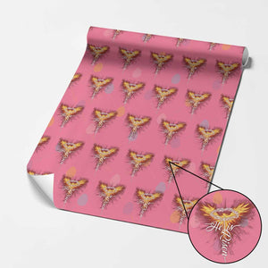 He Is Risen Wrapping Paper Roll Jesus Resurrection Easter Christian Cross Phoenix Rising TS10 Pink Print Your Wear