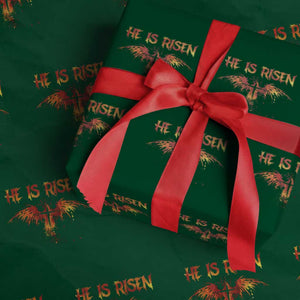 He Is Risen Wrapping Paper Roll Phoenix Christian Jesus Resurrection Cross TS10 Green Print Your Wear