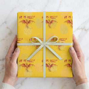 He Is Risen Wrapping Paper Roll Phoenix Christian Jesus Resurrection Cross TS10 Yellow Print Your Wear