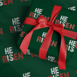 He Is Risen Wrapping Paper Roll Vintage Christian Religious Faith TS10 Green Print Your Wear
