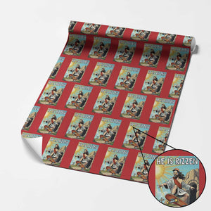 He is Rizzen Wrapping Paper Roll Funny Jesus Skateboarding Christian Meme TS10 Red Print Your Wear