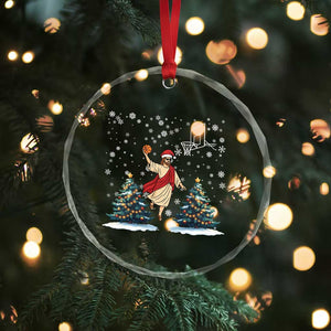 He Is Rizzin Crystal Glass Ornament Funny Xmas Slam Dunk Basketball Gift TS12 Print Your Wear