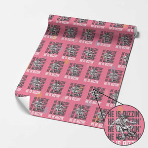 He Is Rizzin Funny Christian Easter Skateboarding Jesus Meme Wrapping Paper Roll Faith Humor Trendy Youth Gift TS02 Pink Print Your Wear