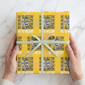 He Is Rizzin Funny Christian Easter Skateboarding Jesus Meme Wrapping Paper Roll Faith Humor Trendy Youth Gift TS02 Yellow Print Your Wear
