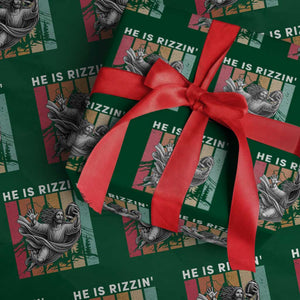 He Is Rizzin Wrapping Paper Roll Funny Christian Football Lover Gift TS12 Green Print Your Wear