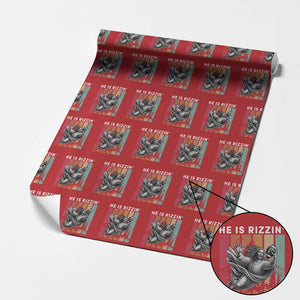 He Is Rizzin Wrapping Paper Roll Funny Christian Football Lover Gift TS12 Red Print Your Wear
