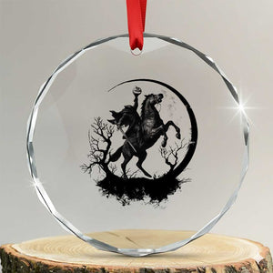 Headless Horseman Crystal Glass Ornament Retro Gothic Scary Pumpkin Moon Halloween Costume TS10 Transparent Glass 3'' Circle Print Your Wear