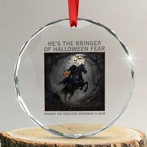 Headless Horseman Crystal Glass Ornament Vintage Gothic Scary Costume Halloween October Festive TS10 Transparent Glass 3'' Circle Print Your Wear