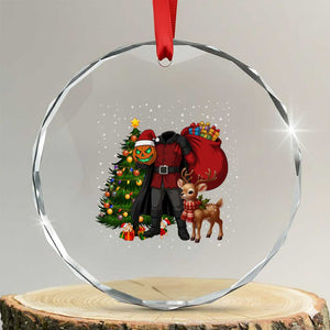 Headless Horseman Santa Crystal Glass Ornament Funny Christmas Mashup Gift TS12 Transparent Glass 3'' Circle Print Your Wear