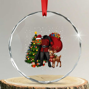 Headless Horseman Santa Crystal Glass Ornament Funny Christmas Mashup Gift TS12 Transparent Glass 3'' Circle Print Your Wear