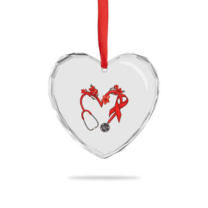 Healthcare Hero HIV Awareness Heart Crystal Glass Ornament Red Ribbon Support Gift TS12 Print Your Wear