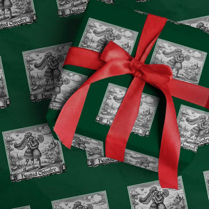 Heated Chivalry Medieval Knights Kissing LGBT Pride Wrapping Paper Roll TS11 Green Print Your Wear