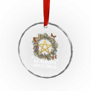 Heathens Greeting Crystal Glass Ornament Pagan Christmas Wreath Yule Holiday TS11 Print Your Wear