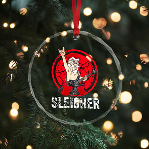 Heavy Mental Crystal Glass Ornament Sleigher Santa Playing Guitar TS09 Print Your Wear