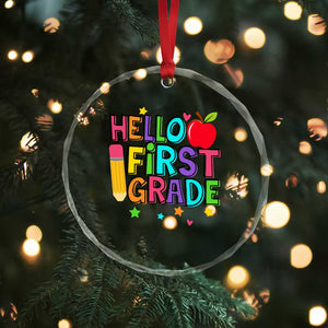 Hello First Grade Teacher Crystal Glass Ornament Back To School 1st Grade Team TS10 Print Your Wear
