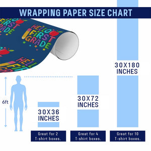 Hello First Grade Teacher Wrapping Paper Roll Back To School 1st Grade Team TS10 Print Your Wear