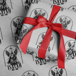 Here Am I Send Me Isaiah 6 8 Catholic Knight Templar Crusader Faith Wrapping Paper Roll