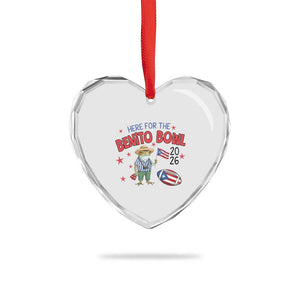 Here for the Benito Bowl 2026 Coquí Frog Heart Crystal Glass Ornament Puerto Rican Funny Football Music Fans TS02 Print Your Wear