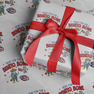 Here for the Benito Bowl 2026 Coquí Frog Wrapping Paper Roll Puerto Rican Funny Football Music Fans TS02 White Print Your Wear