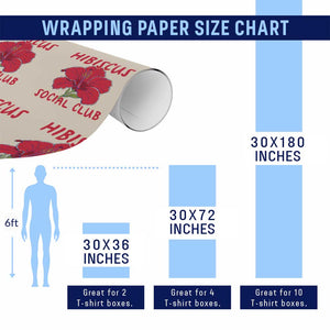 Hibiscus Flower Wrapping Paper Roll Aloha Hawaii Tropical Beach Vacation