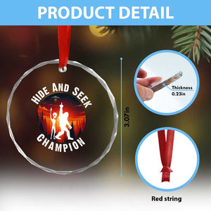 Hide And Seek Champion Crystal Glass Ornament Funny Bigfoot And Alien Lover Gift TS12 Print Your Wear